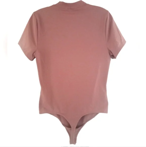 Abercrombie & Fitch Cut Out Keyhole Bodysuit Sz L Blush Pink A&F - Picture 2 of 5